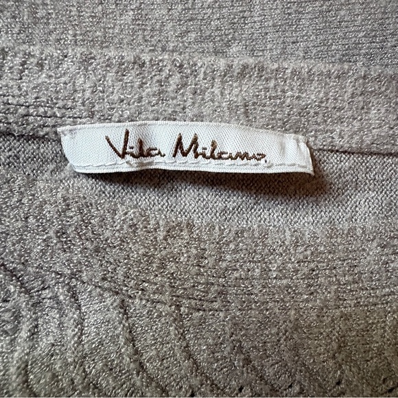 Vila Milano Gray Textured Wave Knit Sweater Long Sleeve Women’s (Fits Like M/L) - Picture 3 of 4